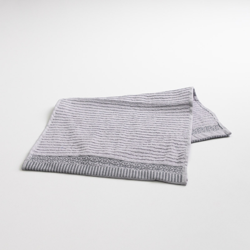 Рушник махровий кухонний з бордюром 30х50 см 400г/м2 GM Textile (Світло-сірий)